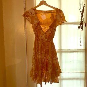 Free People mini ruffles wrap dress NWOT